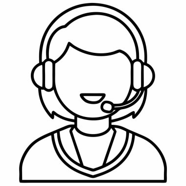 Müşteri Desteği Simge Vektör Sanat İllüstrasyonu İş ve İletişim Tasarımı