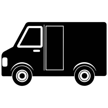 Teslimat Aracı Simge Vektör Sanat Çizimi Tasarımı