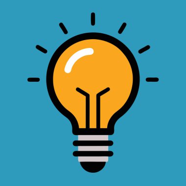 Ampul Fikri Simgesi Vektör Sanat İllüstrasyonu Yenilik ve Parlak Fikirler İçin Yaratıcı Sembol