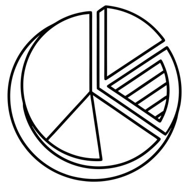 Veri Görselleştirme ve İş Sezgileri için Modern Pasta Çizelgesi Analizi Simgesi Vektör İllüstrasyonu