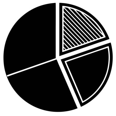 Veri Görselleştirme ve İş Sezgileri için Modern Pasta Çizelgesi Analizi Simgesi Vektör İllüstrasyonu