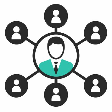 İş ve Teknoloji Konseptleri için Ağ Simgesi Vektör Sanat İllüstrasyon Tasarımı