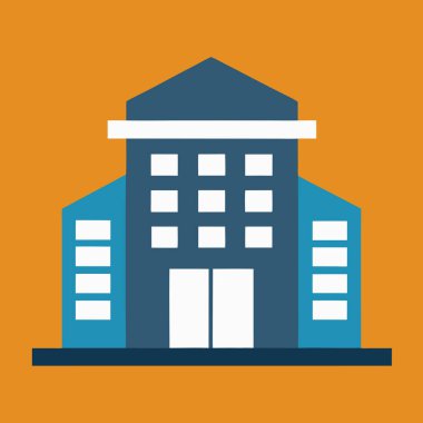 Ofis Binası Simge Vektör Sanat Çizimi Tasarımı