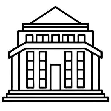 Ofis Binası Simge Vektör Sanat Çizimi Tasarımı