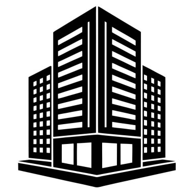 Ofis Binası Simge Vektör Sanat Çizimi Tasarımı