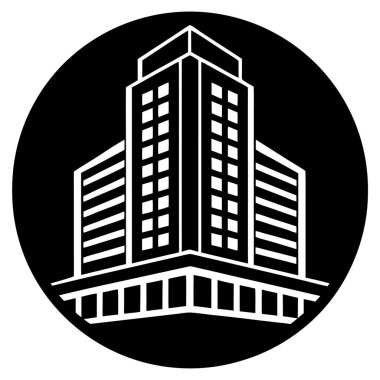 Ofis Binası Simge Vektör Sanat Çizimi Tasarımı