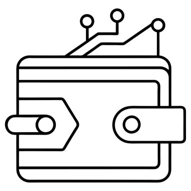 Basit Siyah ve Beyaz Cüzdan Simgesi