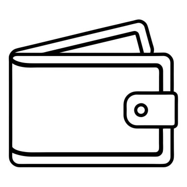 Basit Siyah ve Beyaz Cüzdan Simgesi