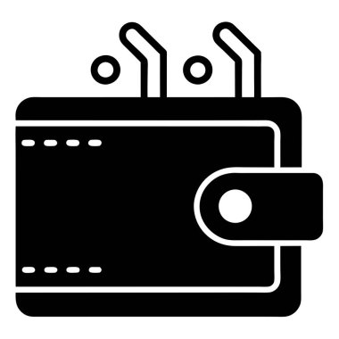 Basit Siyah ve Beyaz Cüzdan Simgesi