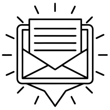 İletişim ve Sohbet Uygulamaları için Minimalist İleti Simgesi Vektör Sanat İllüstrasyonu