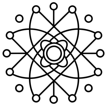 Dijital Teknoloji ve Fütürist Grafikler için Kuantum Hesaplama Simgesi Vektör İllüstrasyon Tasarımı