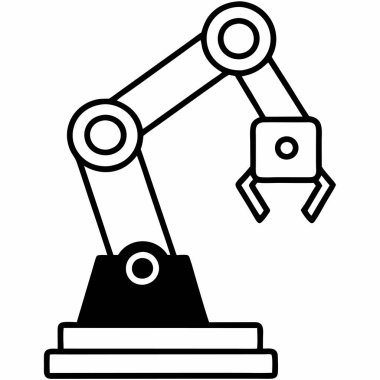 Teknoloji ve Otomasyon Tasarımı için Robot Silahları Simgesi Vektör İllüzyonu