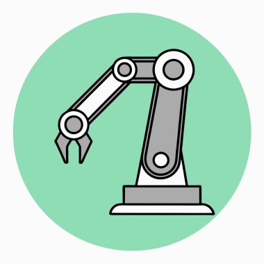 Teknoloji ve Otomasyon Tasarımı için Robot Silahları Simgesi Vektör İllüzyonu