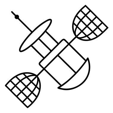 Dijital Ağ ve Teknoloji için Uydu İletişim Simgesi Vektör İllüstrasyon Tasarımı