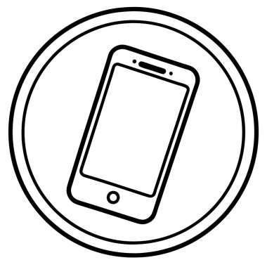 Smartphone Simge Vektör Tasarımı, Mobil Uygulama Simgesi İllüstrasyonu, UI için Modern Smartphone Sembolü