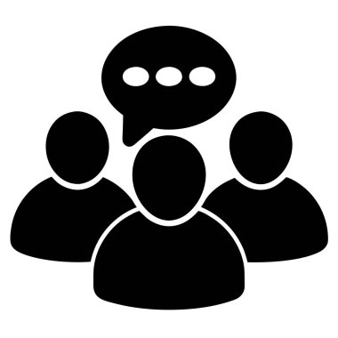 Bir grup insan konuşma balonları ile iletişim