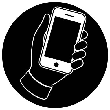 Akıllı Telefonu Elle Tutmak, Basit Vektör İllüzyonu