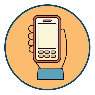 Akıllı Telefonu Elle Tutmak, Basit Vektör İllüzyonu