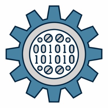 Yapay zeka, teknoloji ve otomasyon tasarımları için makine öğrenme ikonası vektör ilülasyonu
