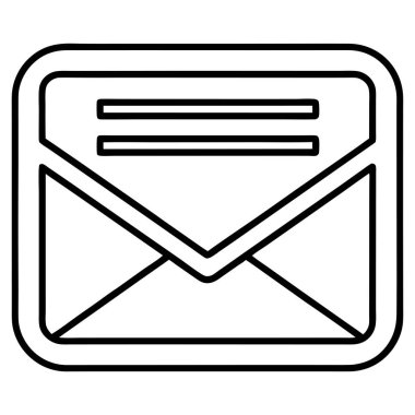 İletişim ve Sohbet Uygulamaları için Minimalist İleti Simgesi Vektör Sanat İllüstrasyonu