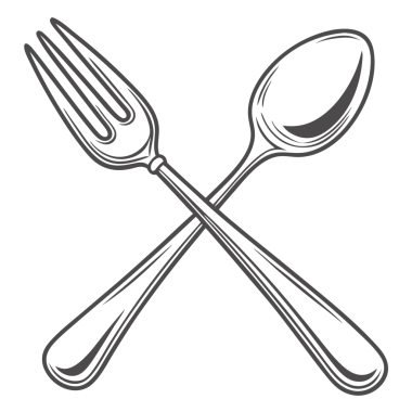 Minimalist çatal ve kaşık ikonu vektör çizimi tasarımı. Mutfak, yemek, aşçılık ya da restoran temalı yaratıcı projeler için ideal..