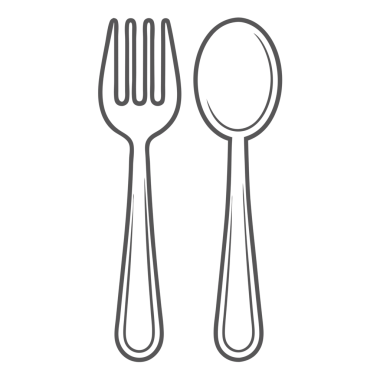 Minimalist çatal ve kaşık ikonu vektör çizimi tasarımı. Mutfak, yemek, aşçılık ya da restoran temalı yaratıcı projeler için ideal..