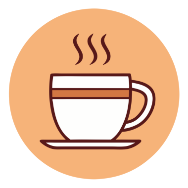 Kahve Kupası İçki, Sıcak İçecek, Kafe, Çay ve Restoran Tasarımları için İkon Vektör İllüstrasyonu