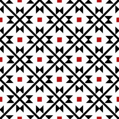 İç dekorasyon için Siyah ve Kırmızı Geometrik Desen Tasarımı