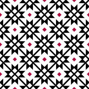 İç dekorasyon için Siyah ve Kırmızı Geometrik Desen Tasarımı