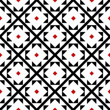 İç dekorasyon için Siyah ve Kırmızı Geometrik Desen Tasarımı