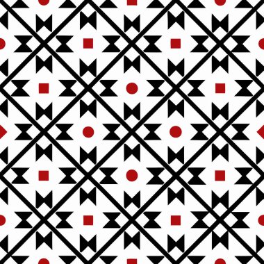 İç dekorasyon için Siyah ve Kırmızı Geometrik Desen Tasarımı