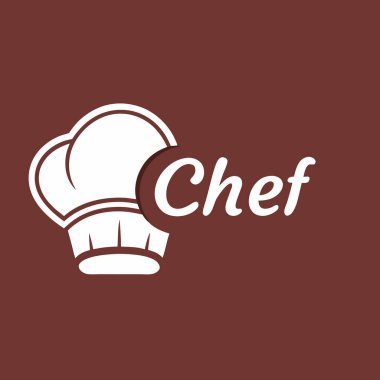 Şef Şapka Simgesi Siluet Vektör İllüstrasyon Tasarımı