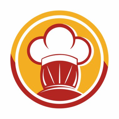 Şef Şapka Simgesi Siluet Vektör İllüstrasyon Tasarımı