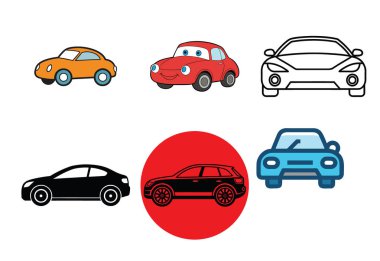 Araba Simgesi Vektör Sanat Resimleri Paket Kalıbı