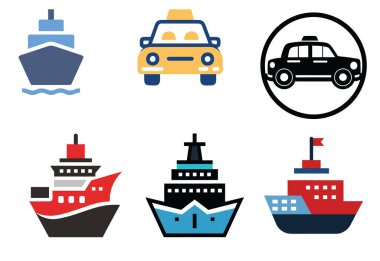 Ticari ve Kişisel Kullanım için Gemi Simgesi Vektör Sanat İllüstrasyon Resim Ayarları