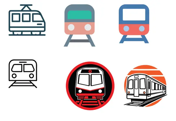 Tren Simgesi Vektör Sanat İllüstrasyon Bohçası Resim Ayarları
