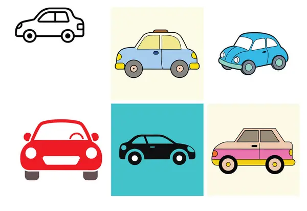 Araba Simgesi Vektör Sanat Resimleri Paket Kalıbı