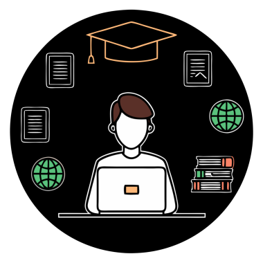 Dijital eğitim, sanal sınıflar, online dersler, eğitim platformları ve uzaklık öğrenimi için mükemmel olan e-öğrenim ve çevrimiçi ders simgelerinin vektör çizimi. Uygulamalar, web siteleri ve eğitim materyalleri için ideal.