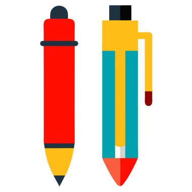 Kalem ve Kalem Simgesi Yazma ve Tasarım için Vektör Sanat İllüstrasyonu