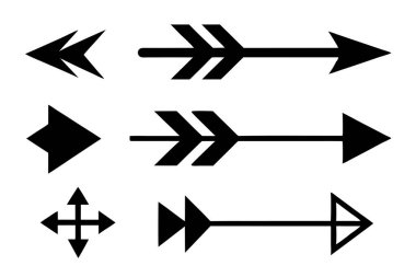 Siyah ile Modern Geometrik Oklar Kümesi