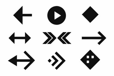 Siyah ile Modern Geometrik Oklar Kümesi