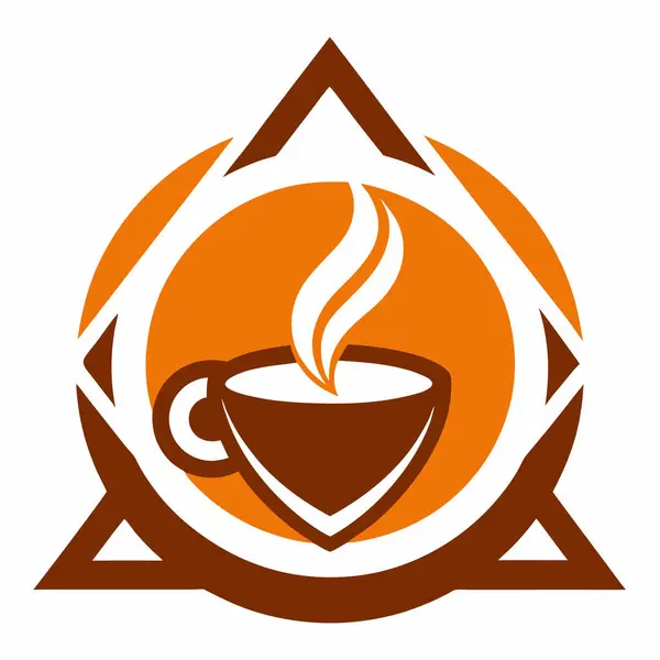 Kahve molası Sembol Tasarım Vektör Sanat İllüstrasyonu - Kahve Aşıkları için Modern ve Şık Simge