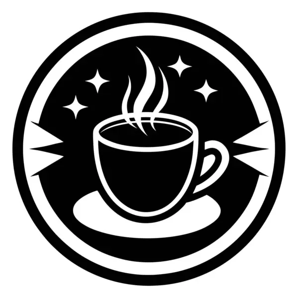 Kahve molası Sembol Tasarım Vektör Sanat İllüstrasyonu - Kahve Aşıkları için Modern ve Şık Simge