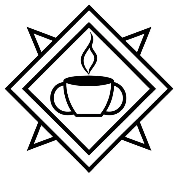 Kahve molası Sembol Tasarım Vektör Sanat İllüstrasyonu - Kahve Aşıkları için Modern ve Şık Simge