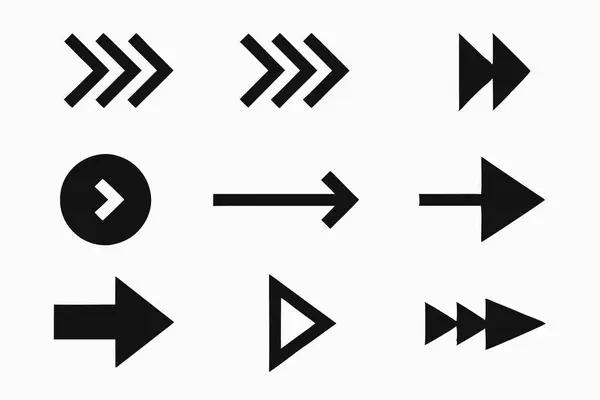 Siyah ile Modern Geometrik Oklar Kümesi