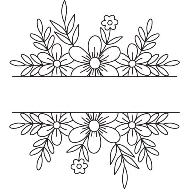 Siyah Güzel Çiçek çerçevesi 