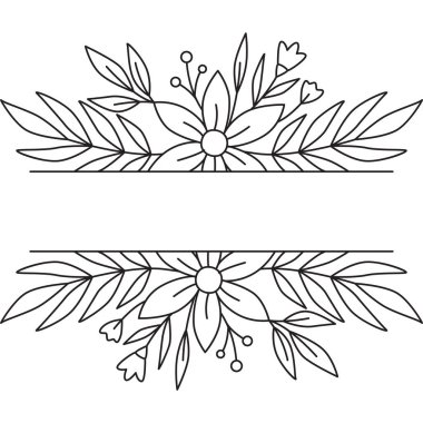 Siyah Güzel Çiçek çerçevesi 