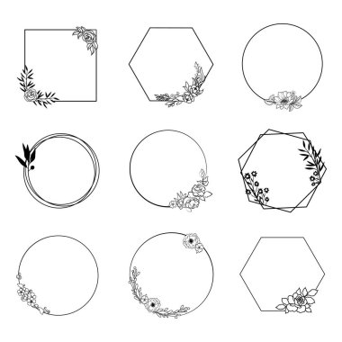 Wreath Bundle Outline Clipart vector