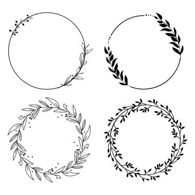 Wreath Bundle Outline Clipart vector
