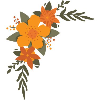 çiçek köşesi vektör illüstrasyonu 